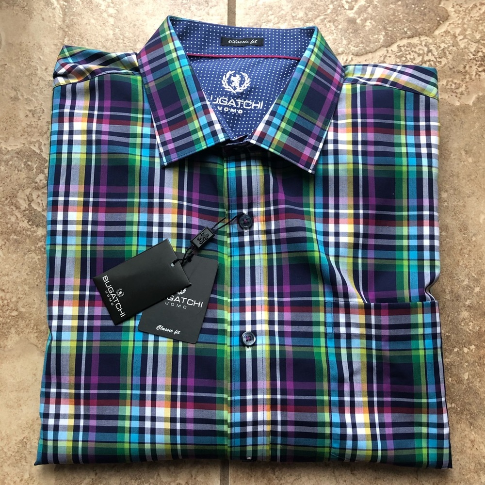 NWT BUGATCHI Longsleeve Button Shirt Size L